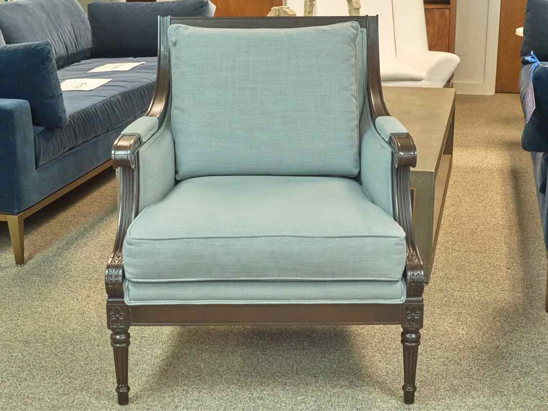 Ethan Allen Fairfax Chair in Seafoam Linen