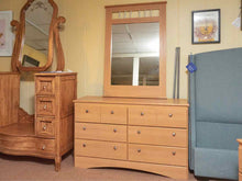 Maple  6 Drawer Dresser with Mirror
