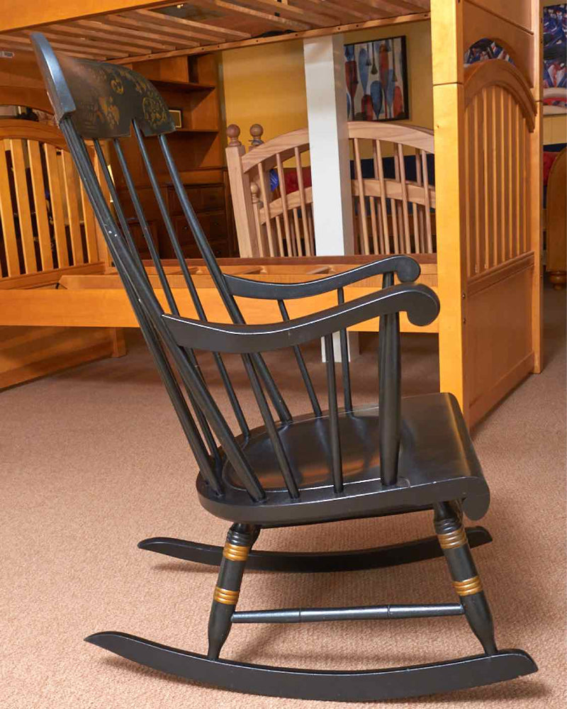 Nichols & Stone Black Finish With Gold Accents & Stenciling Rocking  Chair