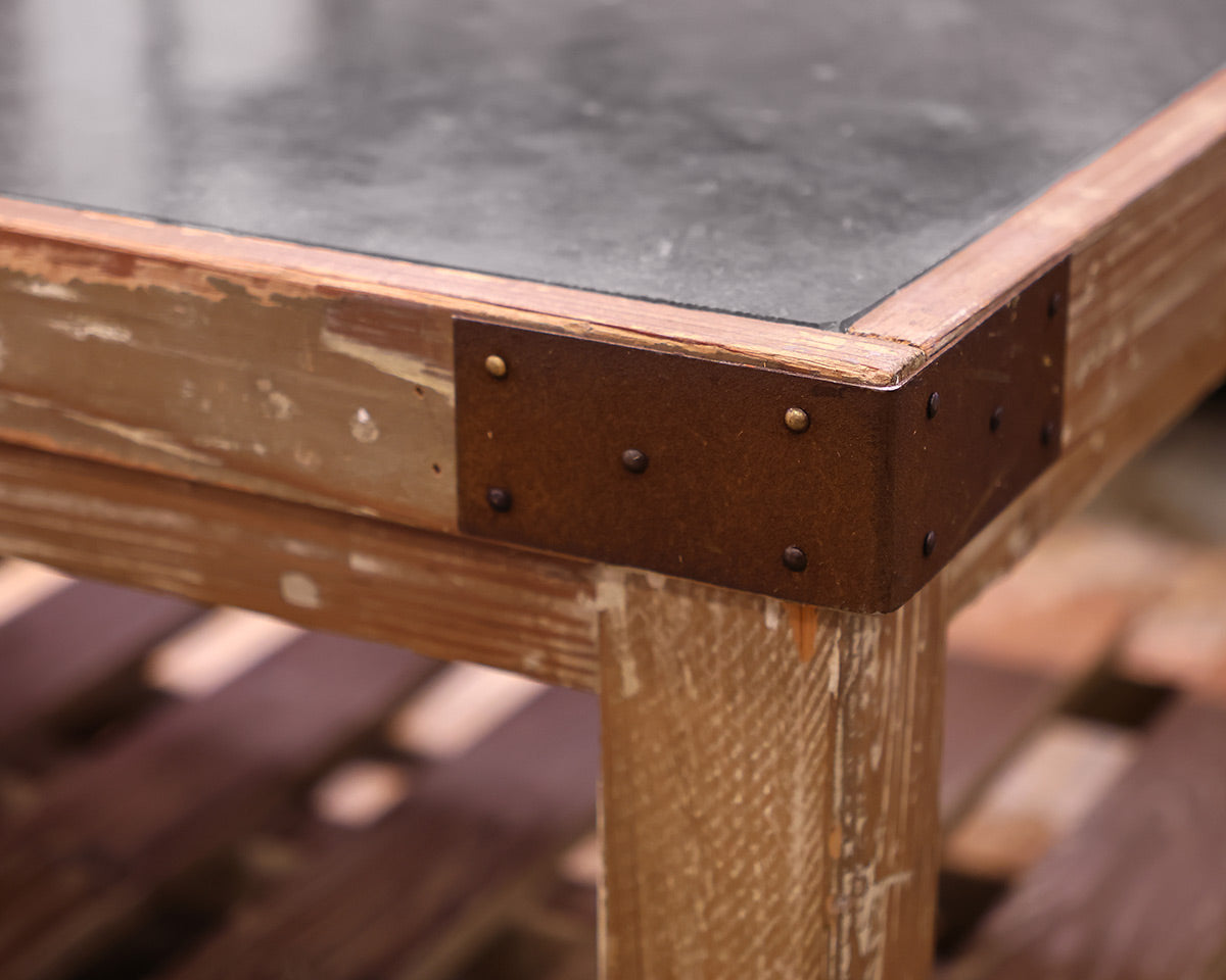 Boston Interiors Rustic Blue Stone Top Coffee Table