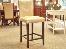 Set of Three Beige Faux Leather Counter Stools