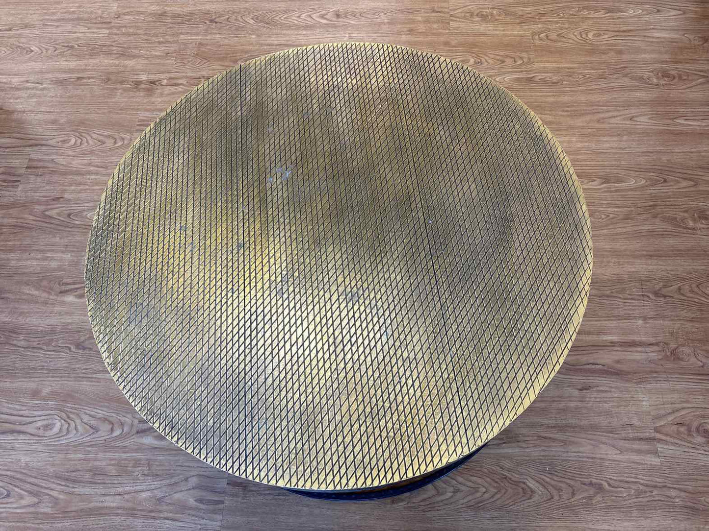 Diamond Engraved Brass Top Cocktail Table