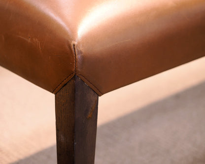 Brown Leather Bench