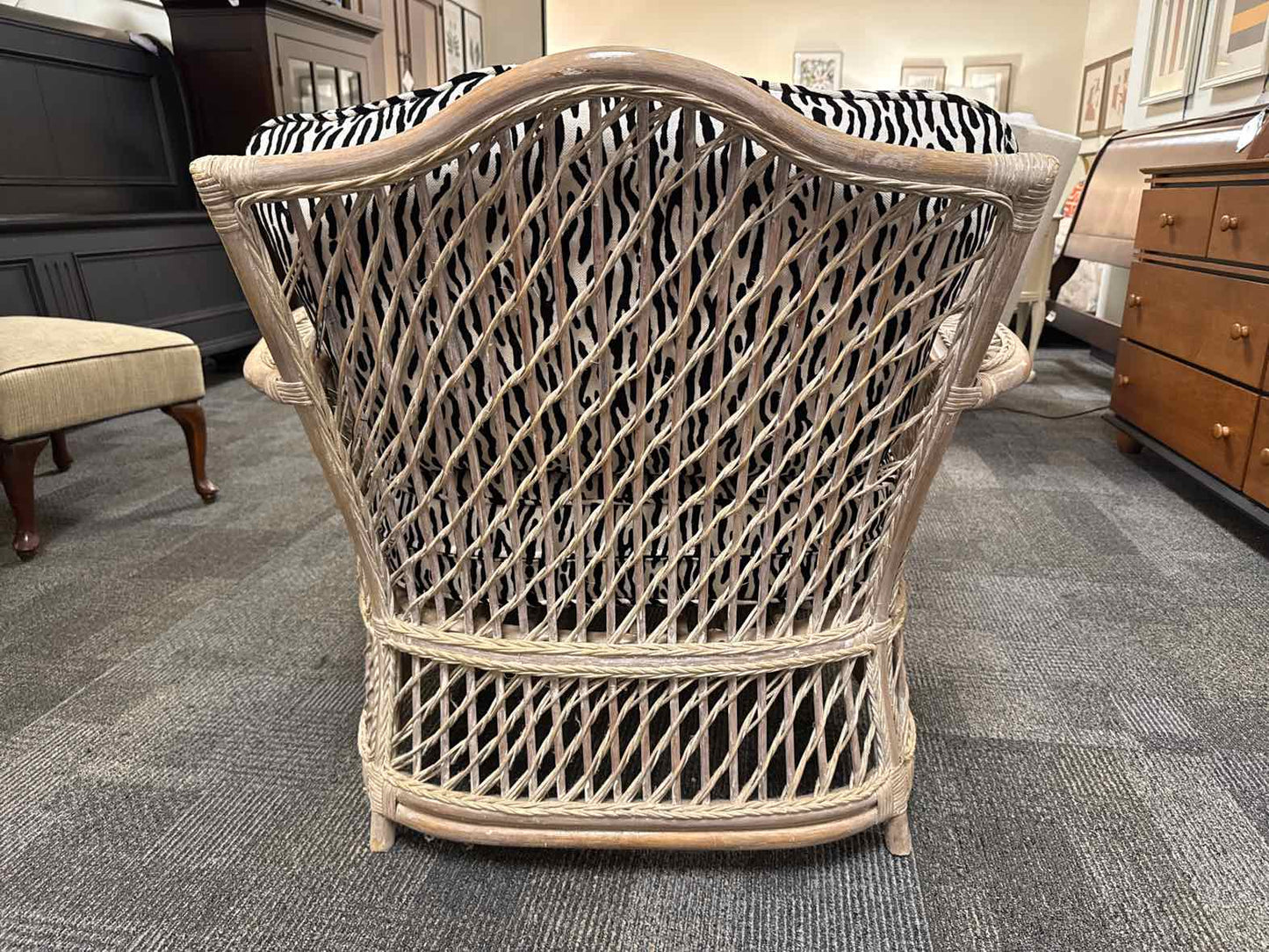 Wicker and Bamboo Chaise