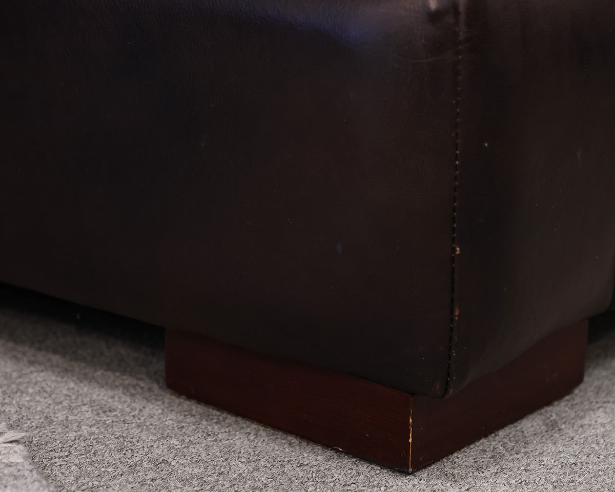 Dark Chocolate Leather Track Arm Chair