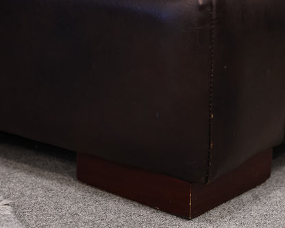Dark Chocolate Leather Track Arm Chair