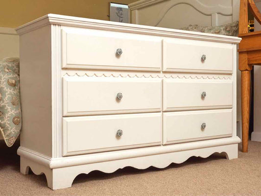 Off White Finish 6 Drawer Dresser