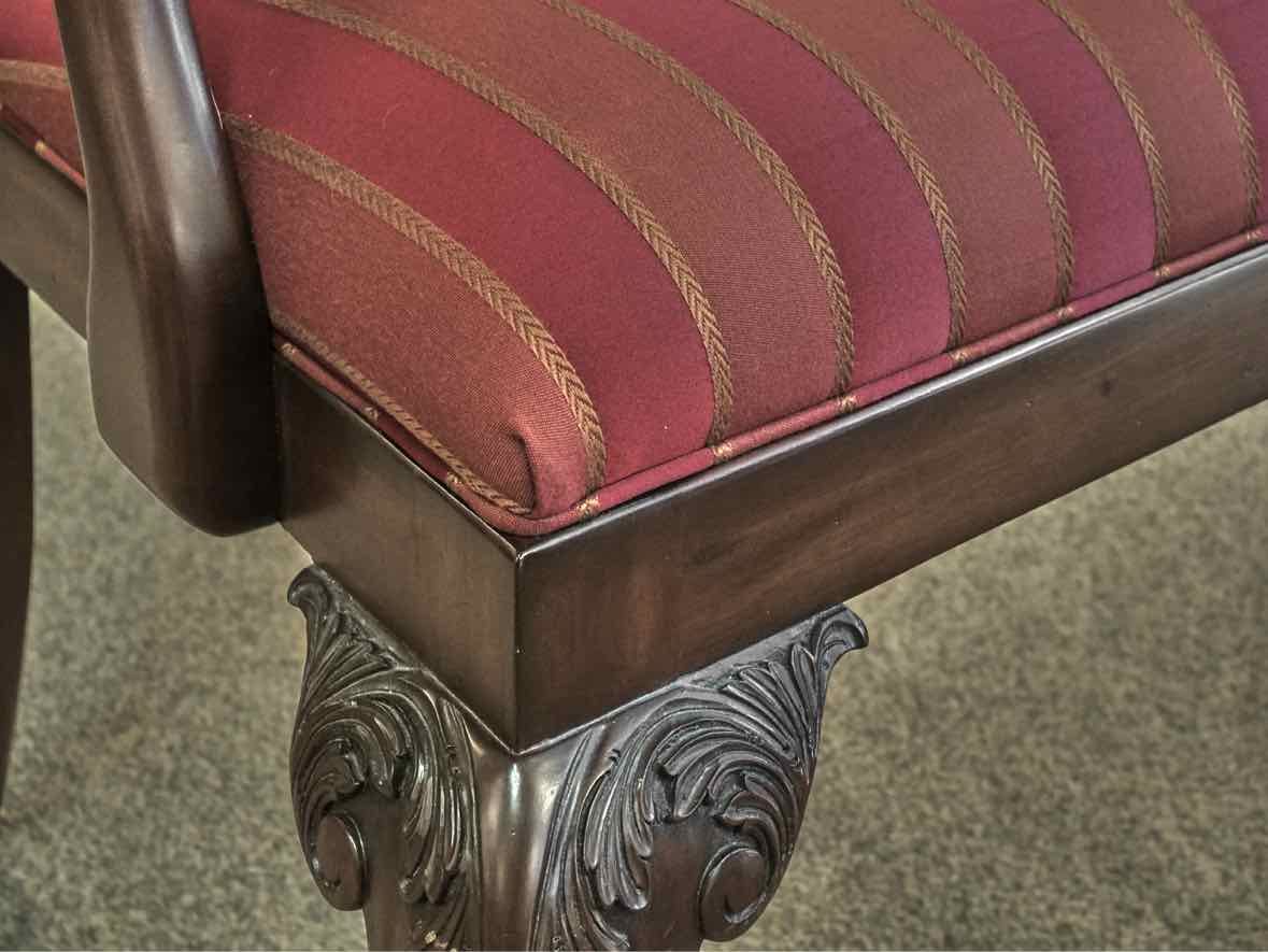 Ethan Allen Banded Mahogany Dining Table & Set of 8 Chairs