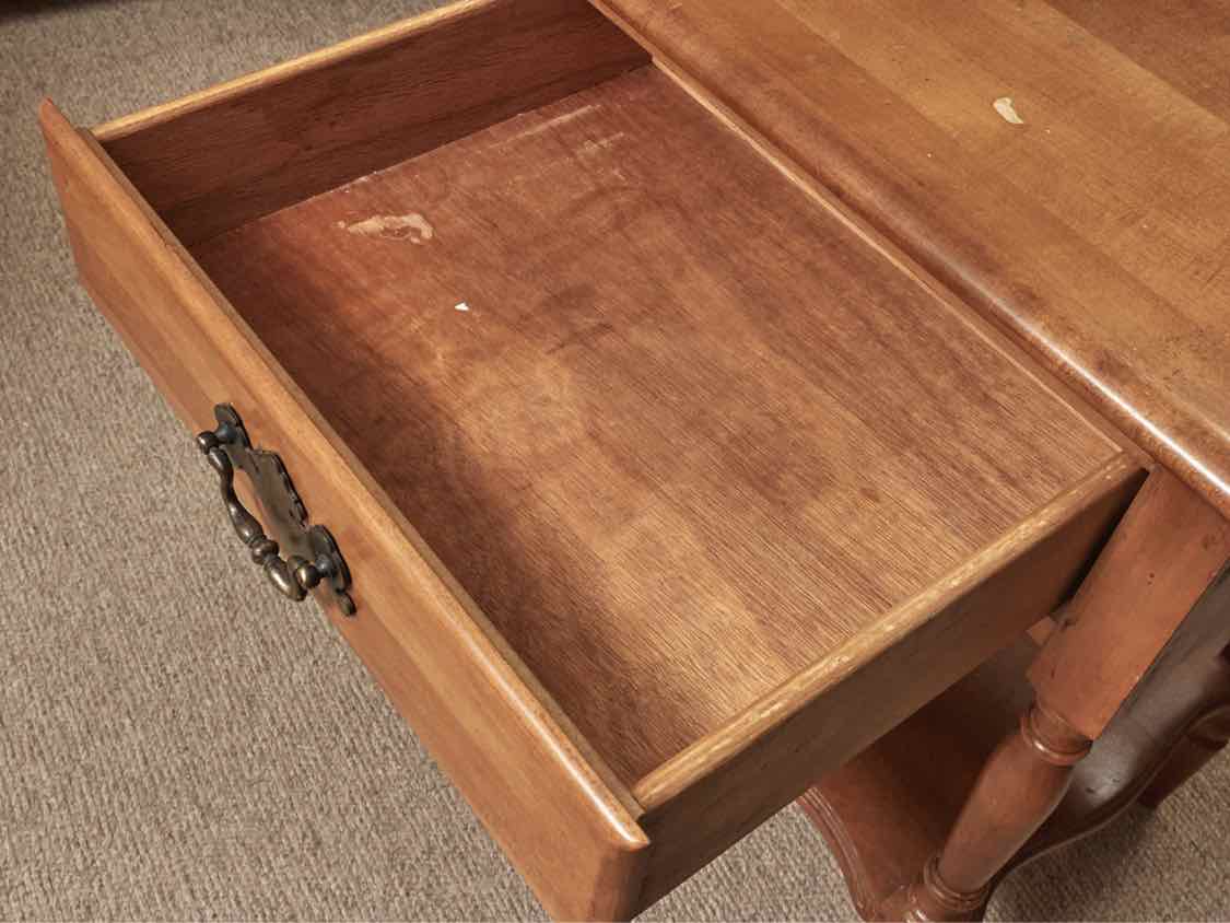 Maple 1 Drawer & Lower Shelf Nightstand