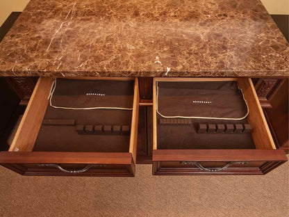 Bernhardt Walnut 2 door & 2 Drawer Server with Marble Top