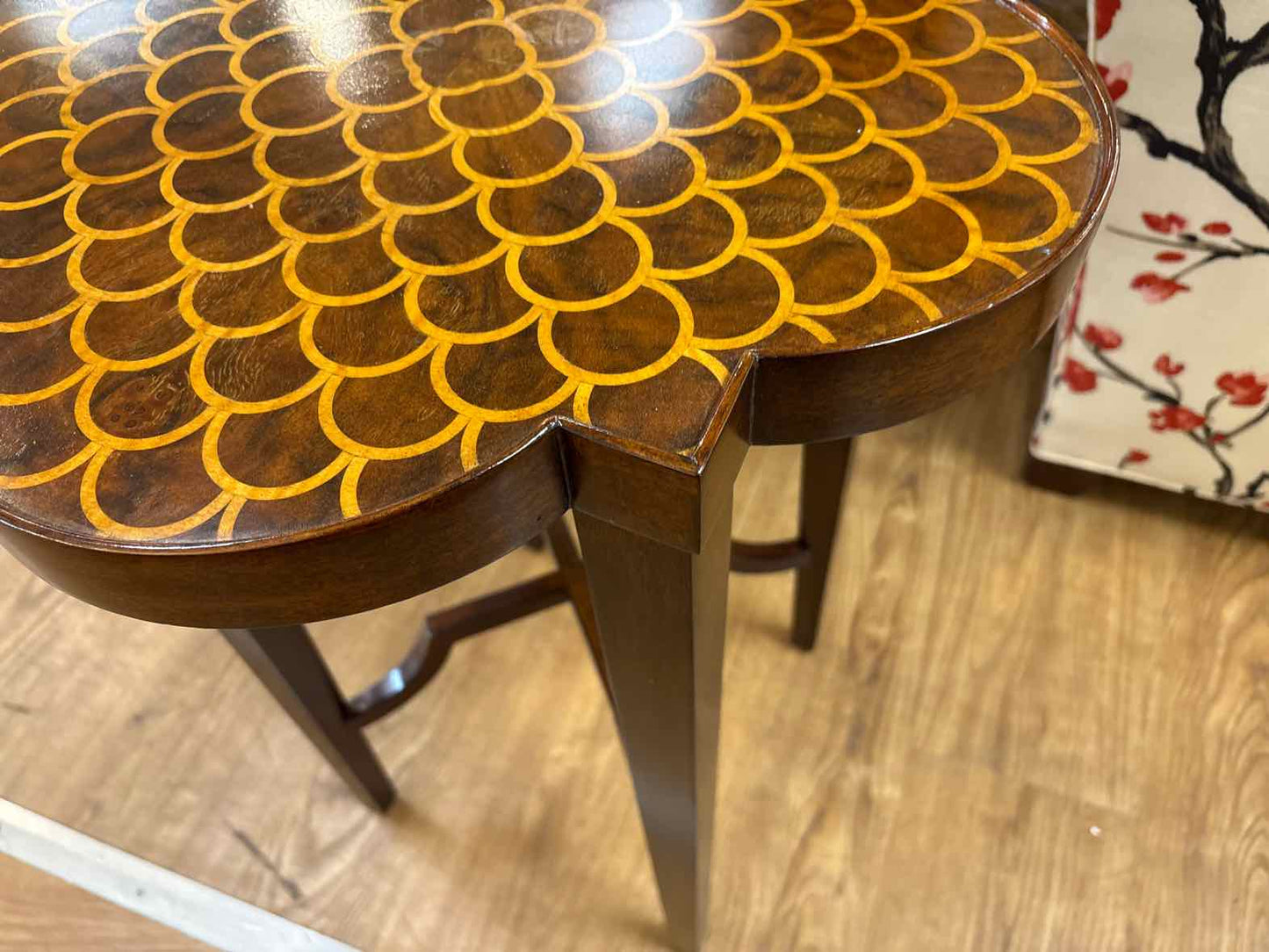 Wooden Quatrefoil Side Table