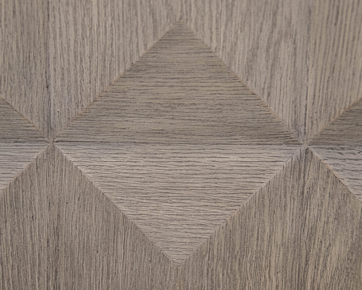 RH Geometric Faceted Square Side Table in Grey Finish