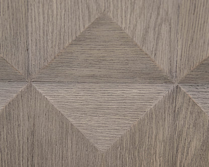 RH Geometric Faceted Square Side Table in Grey Finish