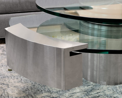 Dakota Jackson Self-Winding Glass Cocktail Table