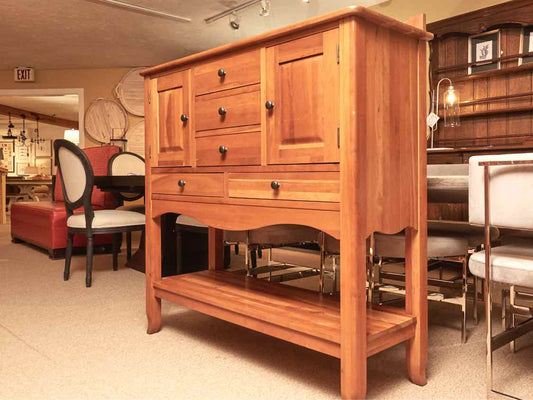 Richardson Brothers Solid Cherry 5 Drawer 2 Door Huntboard  Sideboard