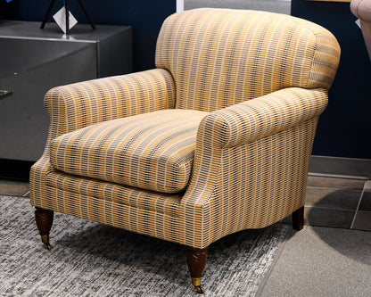 Gold and Black Striped Club Chair