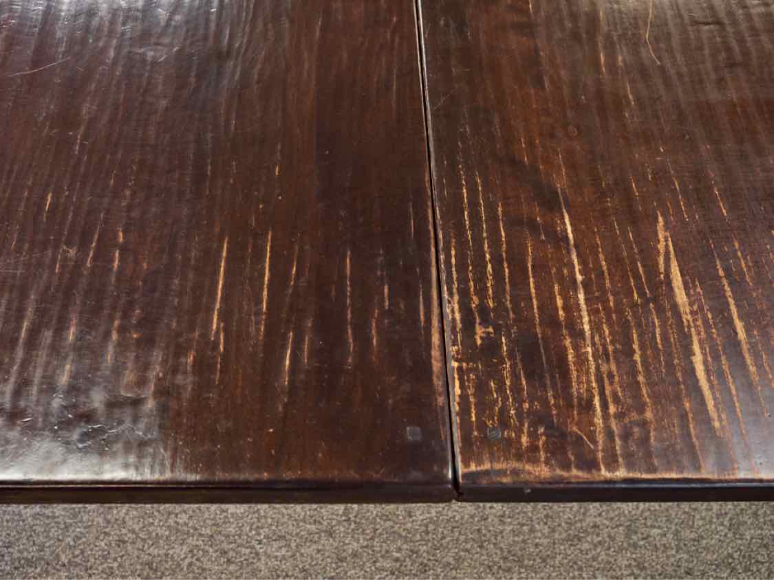 Maple Dining Table with Dark Distressed Finish & (2 )17.5 Leaves
