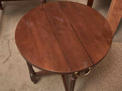 Walnut Square Side Table with 2 Nesting Tables with Fluted Legs