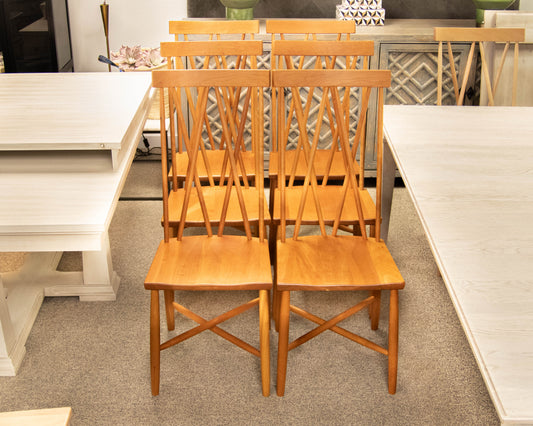 Set of 6 Gat Creek Addison Dining Chairs in Cherry with Natural Finish