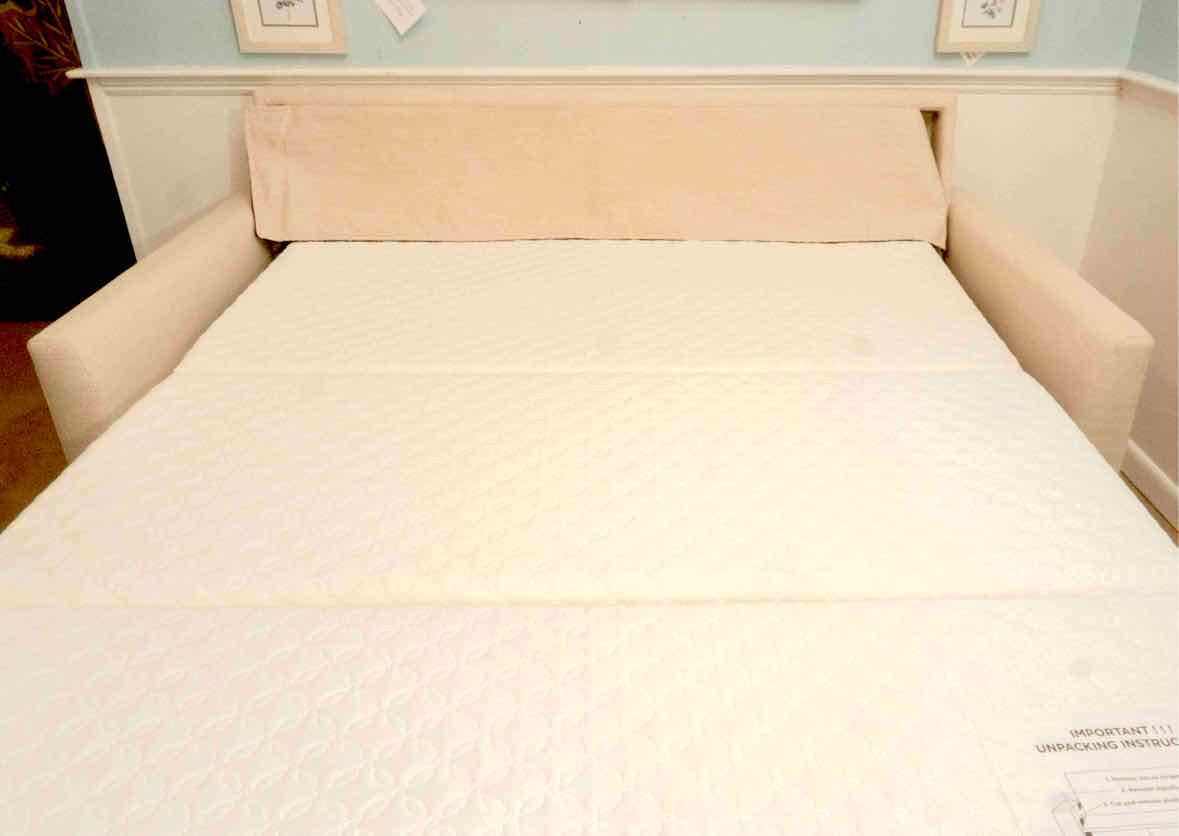 American Leather  3 Cushion  Ecru Upholstered Queen Sleeper
