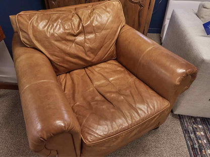 RH Saddle Brown Leather Chair