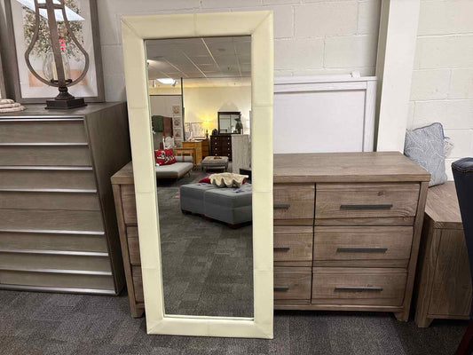Stitched Leather Frame Floor Mirror