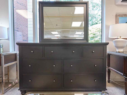 Aspen Home Seven Drawer Black Dresser & Mirror