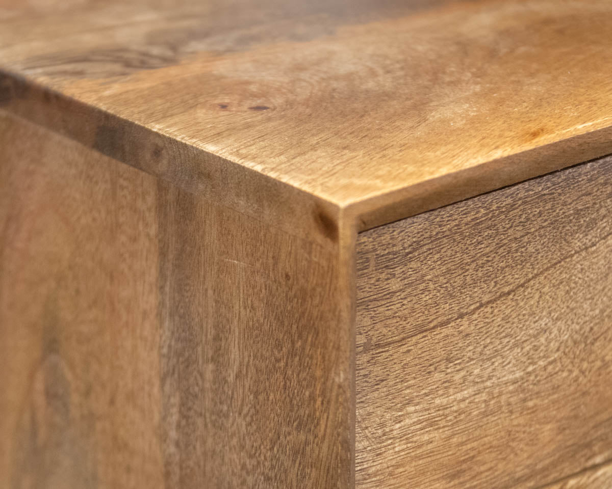 Retro Design Two-Drawer Nightstand with Round Pulls