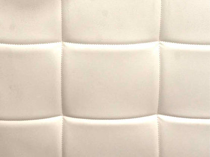 Biscuit  Stiched Upholstered King Bed in Faux Leather