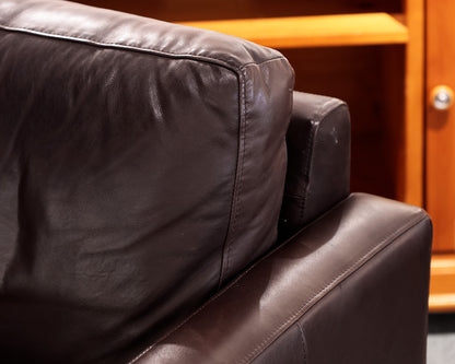 Boston Interiors Leather Chair With Ottoman