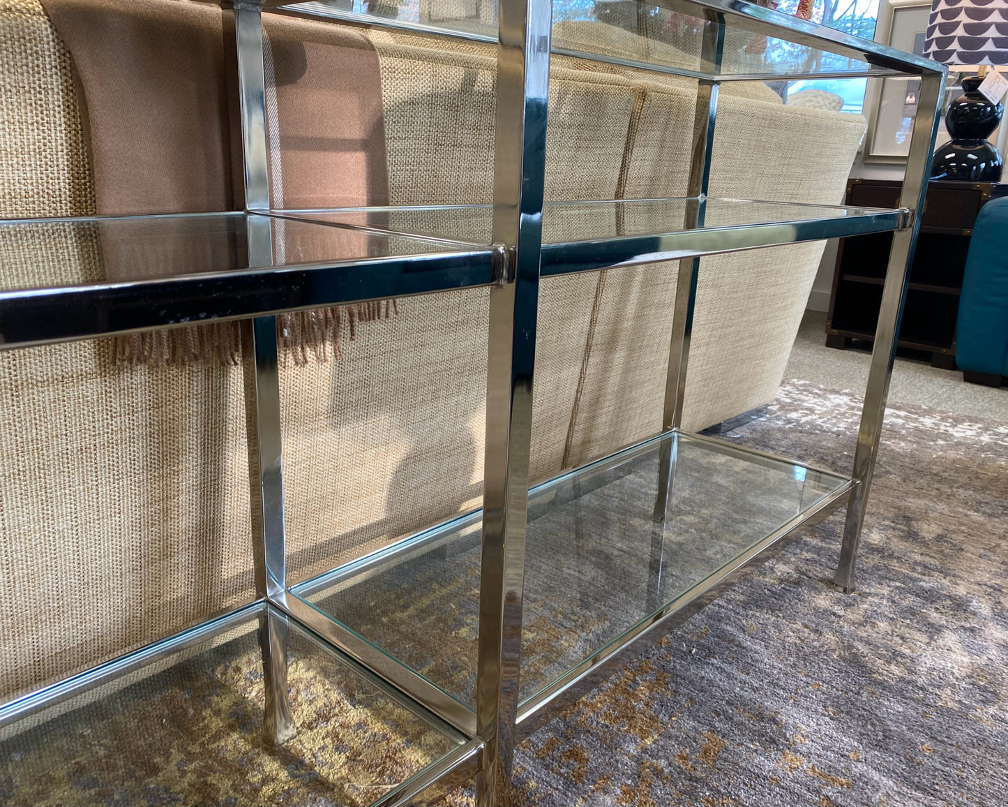 Chrome & Glass Console Table