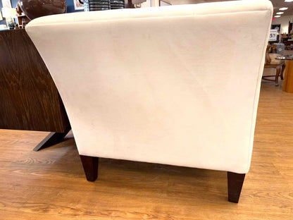 Cream Tufted Wingback Sofa