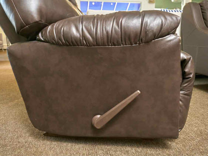 American Furniture Dark Brown Bonded Leather Rocker Recliner