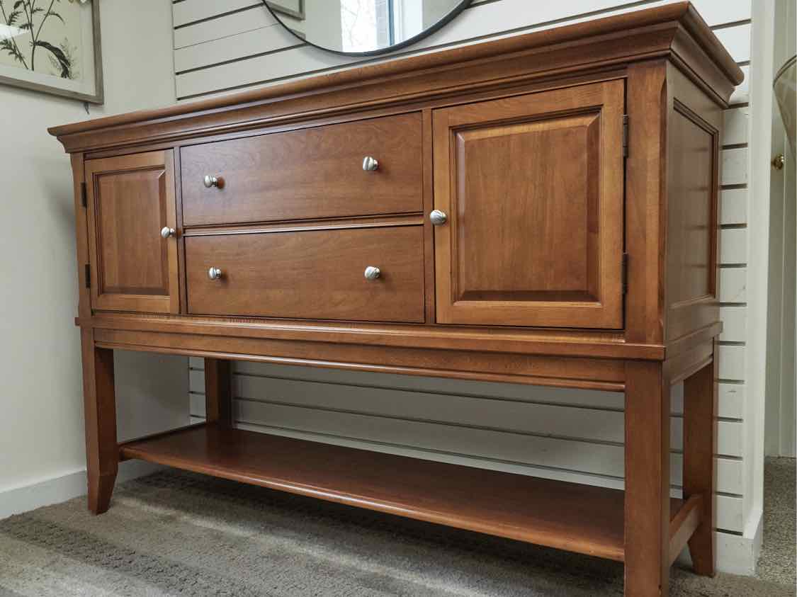 Thomasville Server in Cherry with Brushed Nickel Pulls