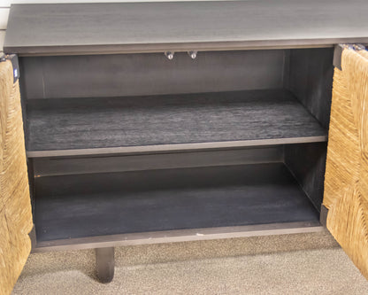 Noir Brook 4-Door Sideboard with Rush Panels in Pale Finish on Mahogany