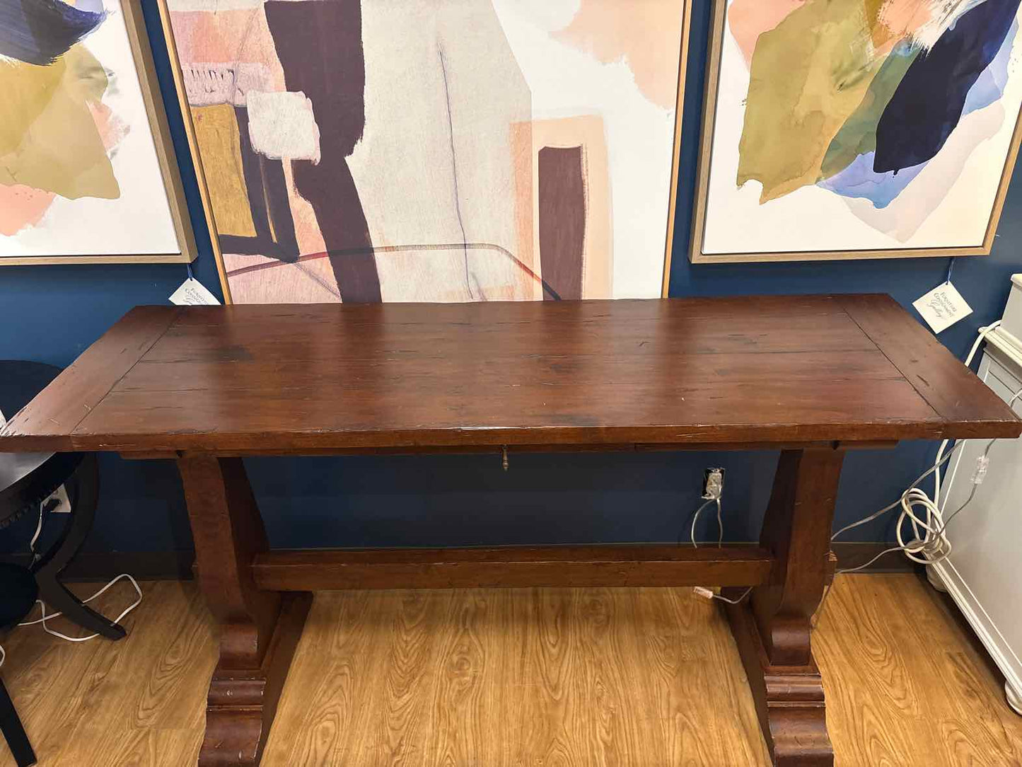 Fremarc Distressed Console with Trestle Base