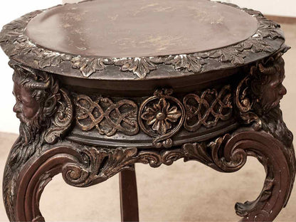 Bronze Ornate Pedestal With Metal Top