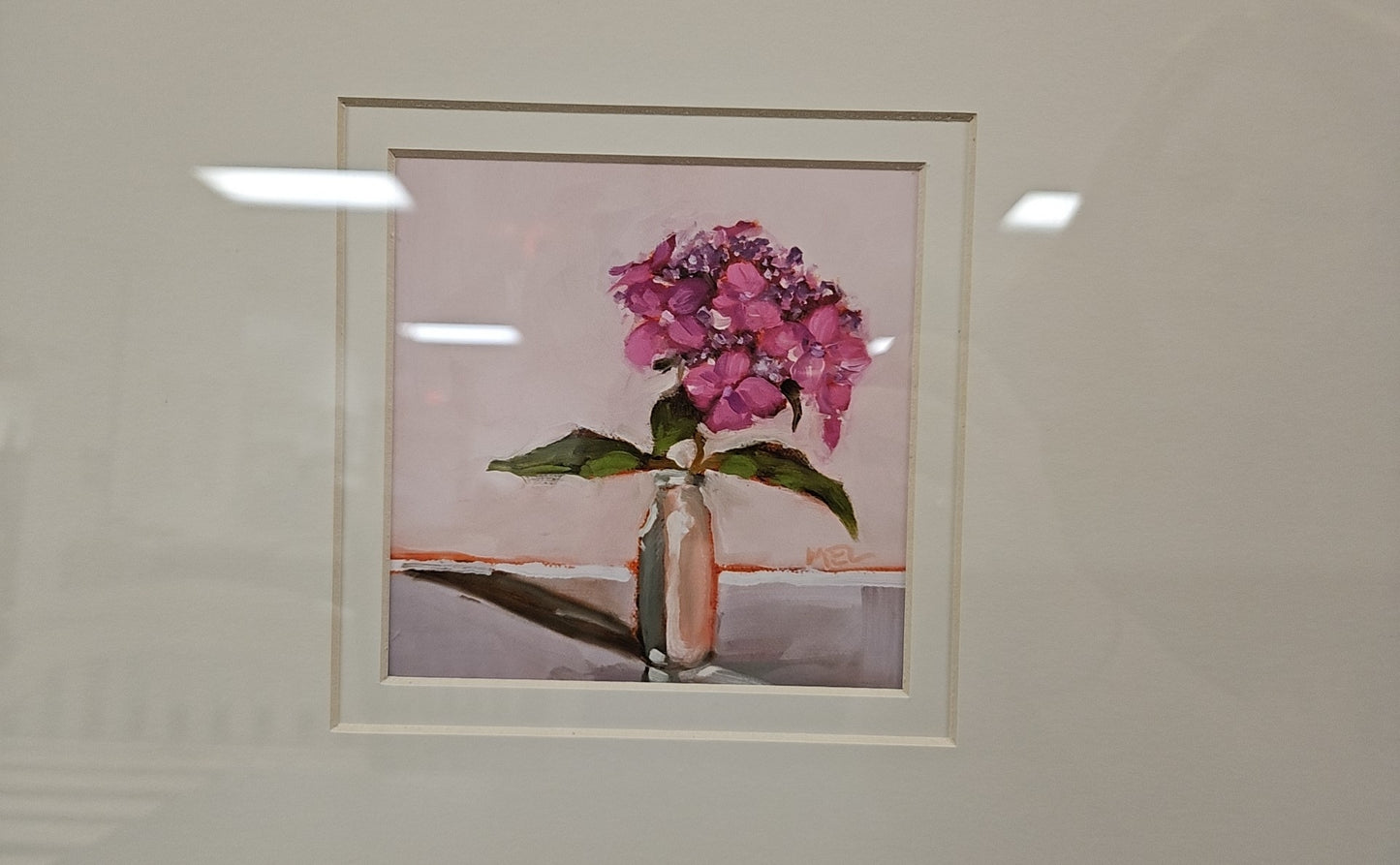 'Milk Bottle Floral B' in Champagne Frame