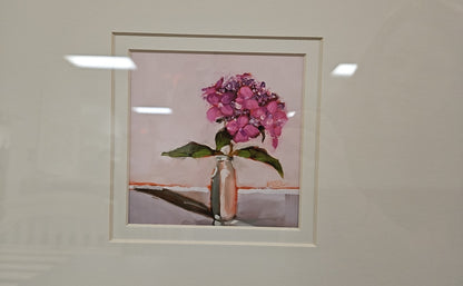 'Milk Bottle Floral B' in Champagne Frame