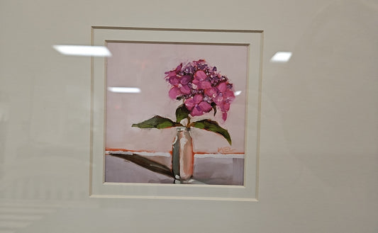 'Milk Bottle Floral B' in Champagne Frame