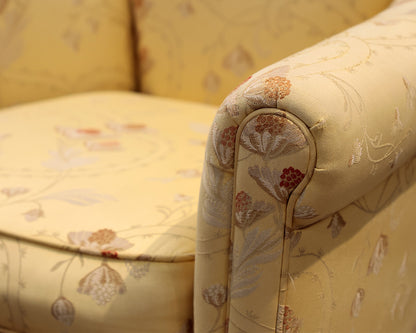 Pair of Yellow Floral Cisco Arm Chairs