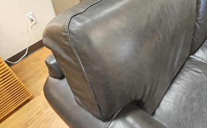 Klausner Charcoal Leather Sofa