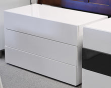 Three Drawer White Lacquer Nightstands