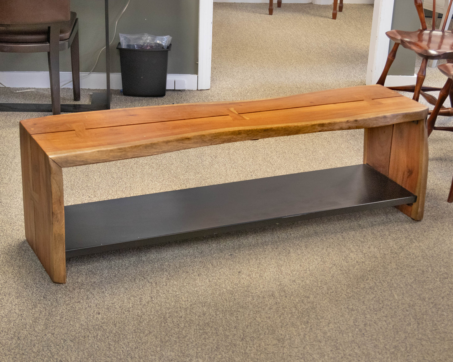 Crate & Barrel Yukon Entryway Bench in Warm Live-Edge Acacia