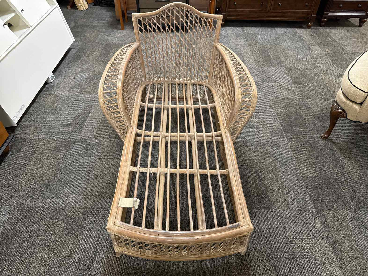 Wicker and Bamboo Chaise