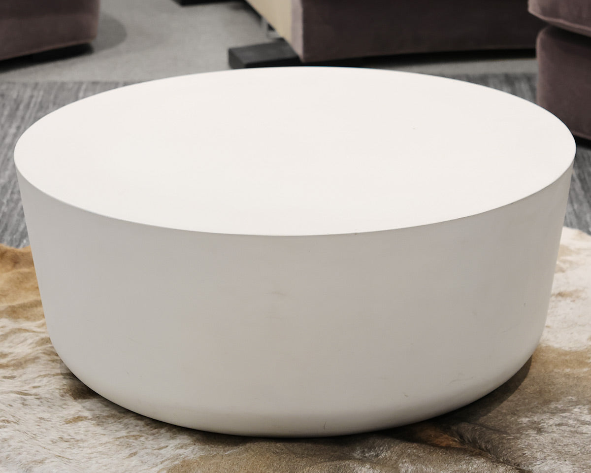 CB2 Cap 35" Ivory Cement Cocktail Table
