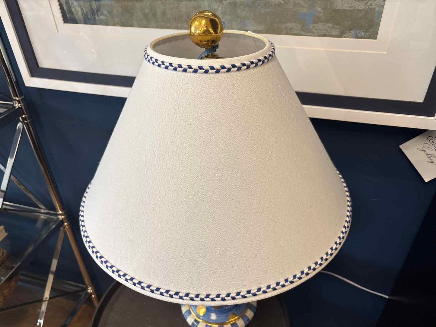 McKenzie Childs 'Royal Check'  Globe Table Lamp