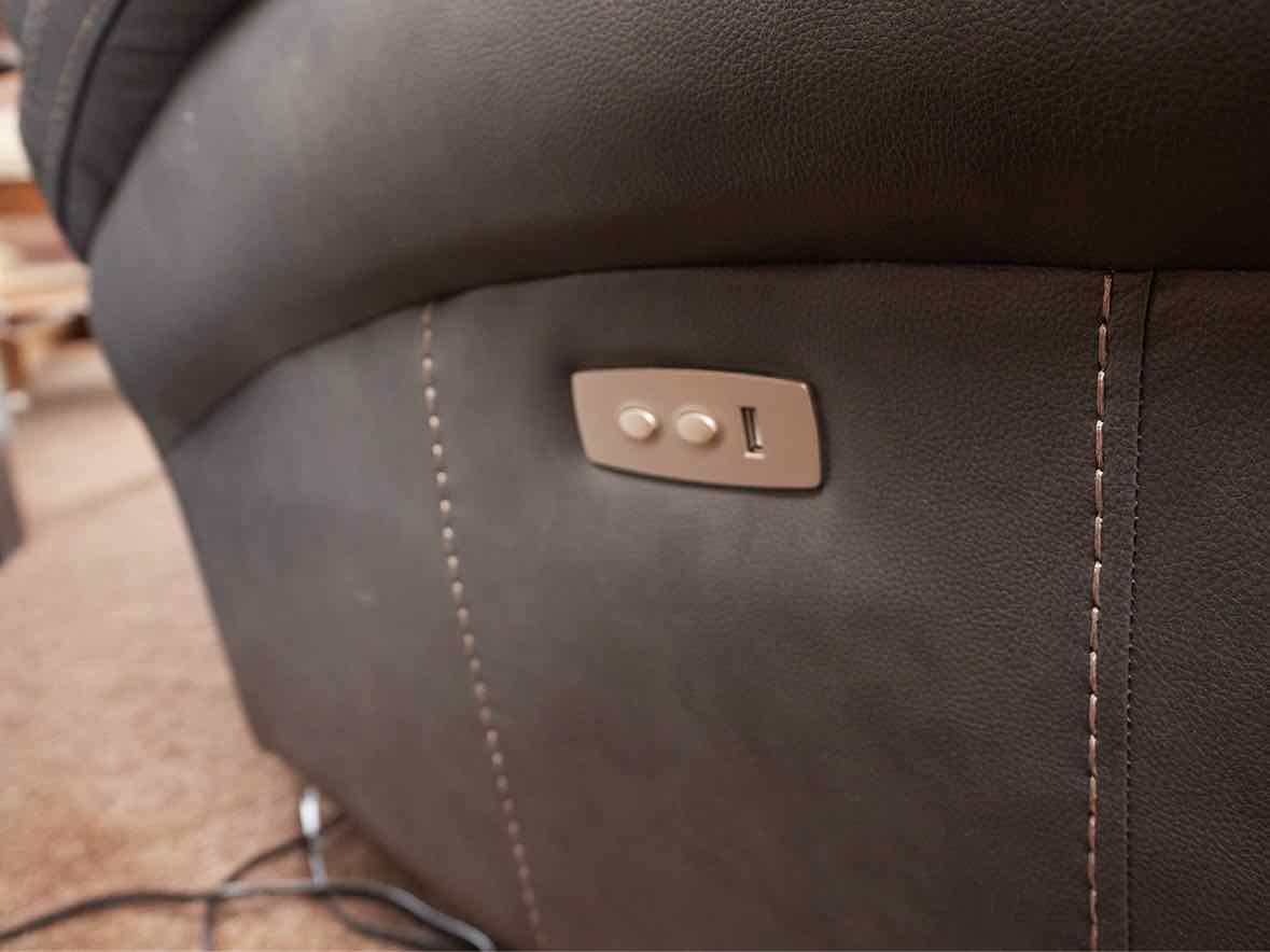 Grey Leather 2 Chair Power Recliner