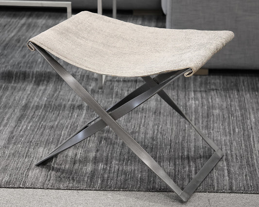 Faux Leather Criss Cross Bench