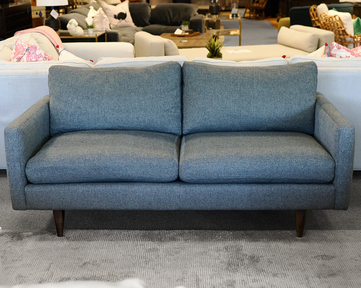 Two Cushion Grey/ Blue  Sofa